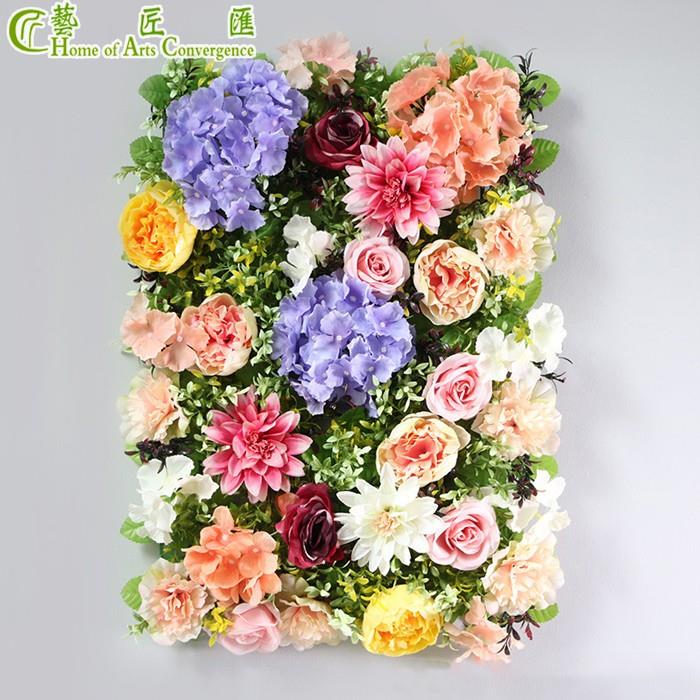Silk Artificial Flower Wall Backdrop For Wedding Home Decor Floral Background Panels 5